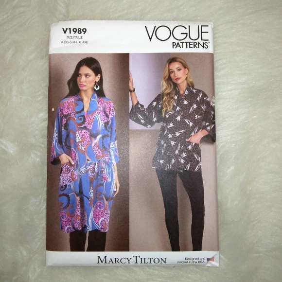 VOGUE V1989 Sz XS-XXL Misses' Kimono Style Jacket In 2 Lengths By Marcy Tilton - Picture 1 of 5